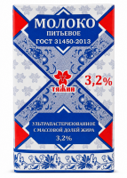 Молоко 3,2% "Тяжин", 1л