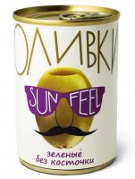 Оливки зеленые б/к 300 мл,, Sunfeel,  шт.