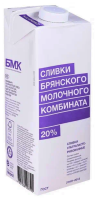 Сливки 20% ультрапастеризованные БМК ТВА 1000гр 